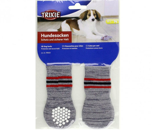 Trixie Anti-Slip Rubber Coated Dog Socks Grey (2pcs.)