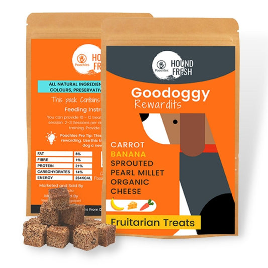 Poochles Goodoggy Rewardits | Fruitarian  Dog Treats (Banana&Carrot)