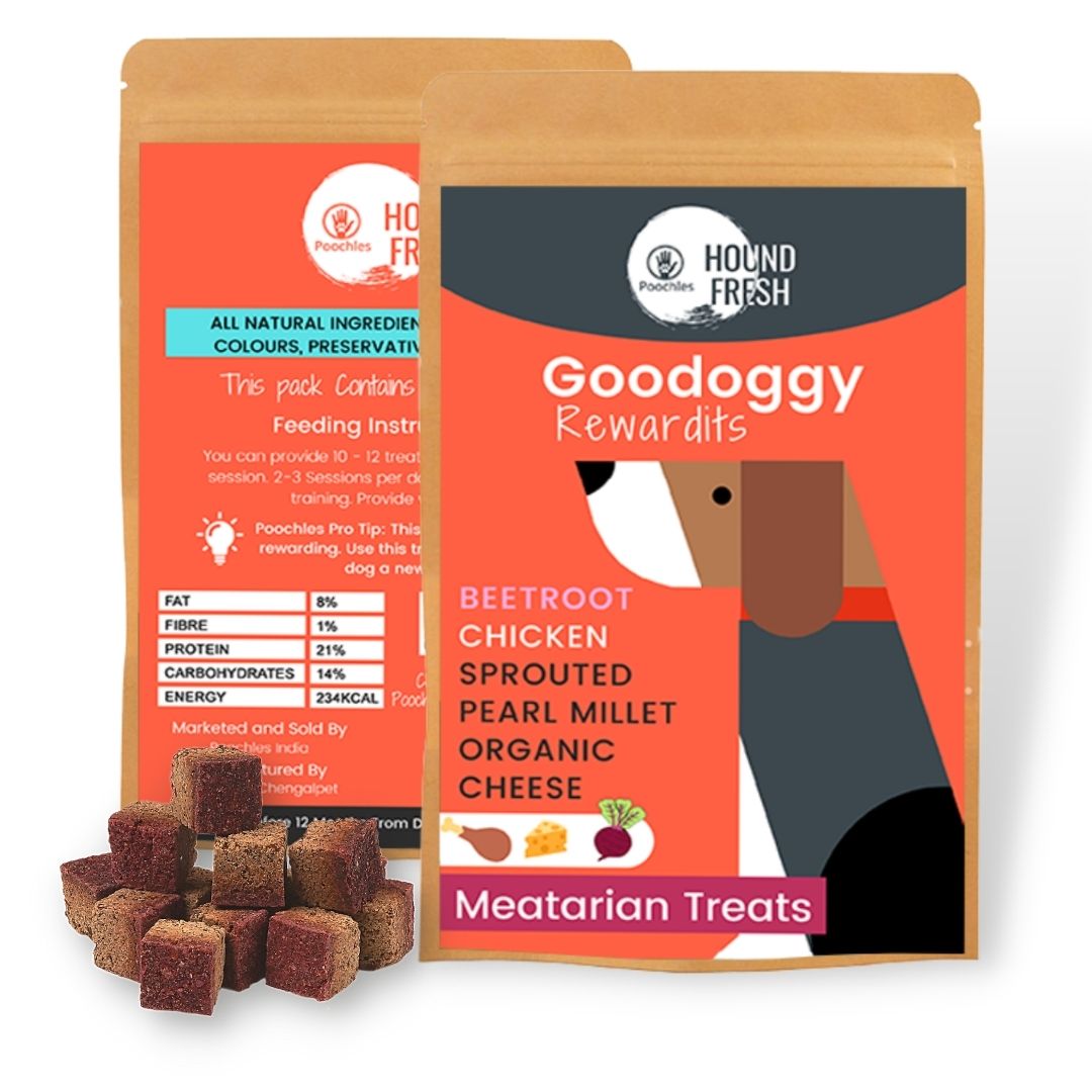 Poochles Goodoggy Rewardits | Meatarian  Dog Treats (Chicken&Beetroot)