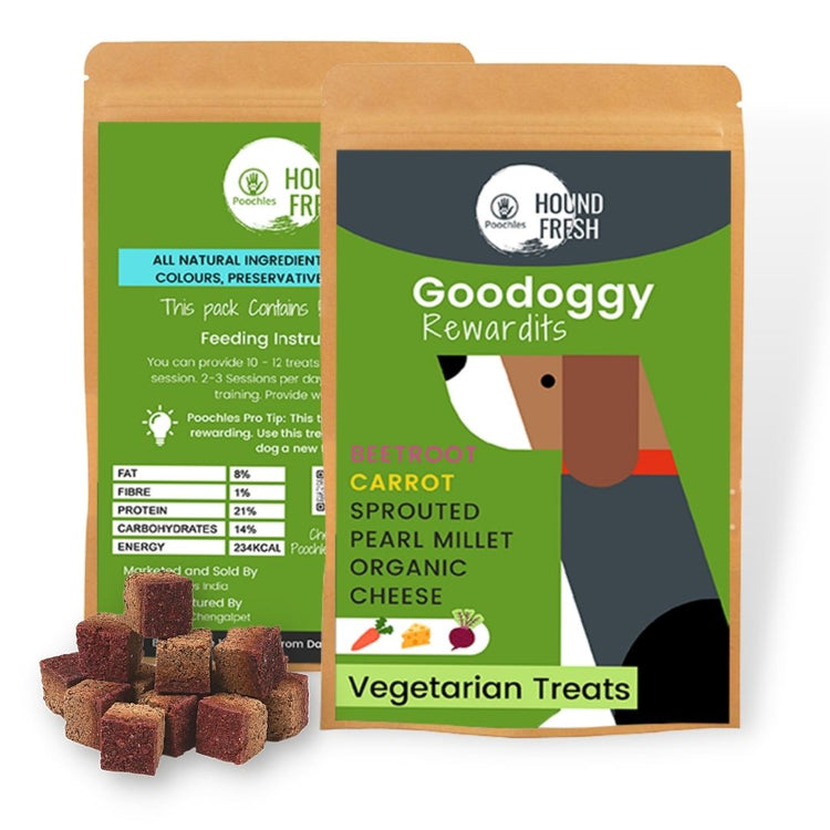 Poochles Goodoggy Rewardits | Vegeterian Dog Treats (Carrot&Beetroot)