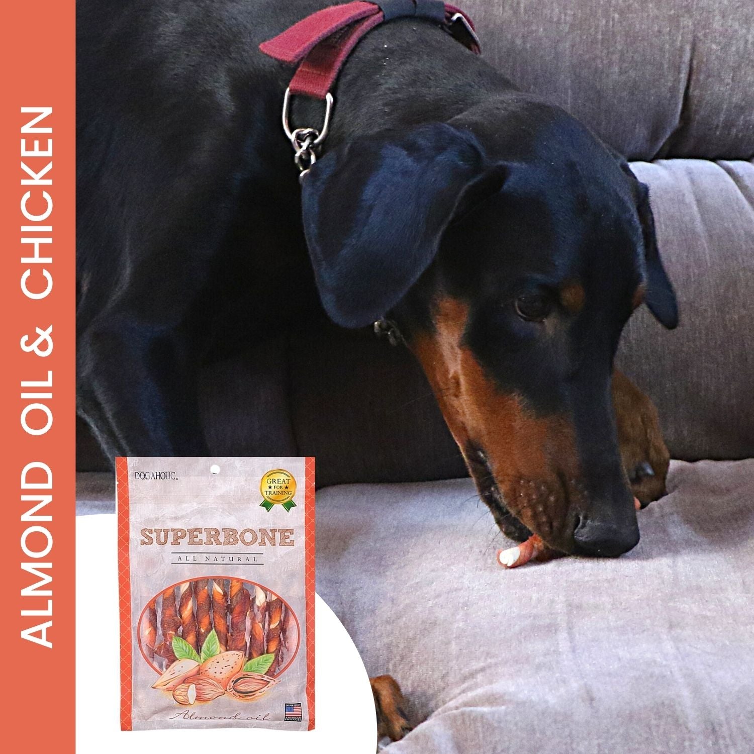 Super Bone T Stick Almond Oil Dog Treats, 190 gms