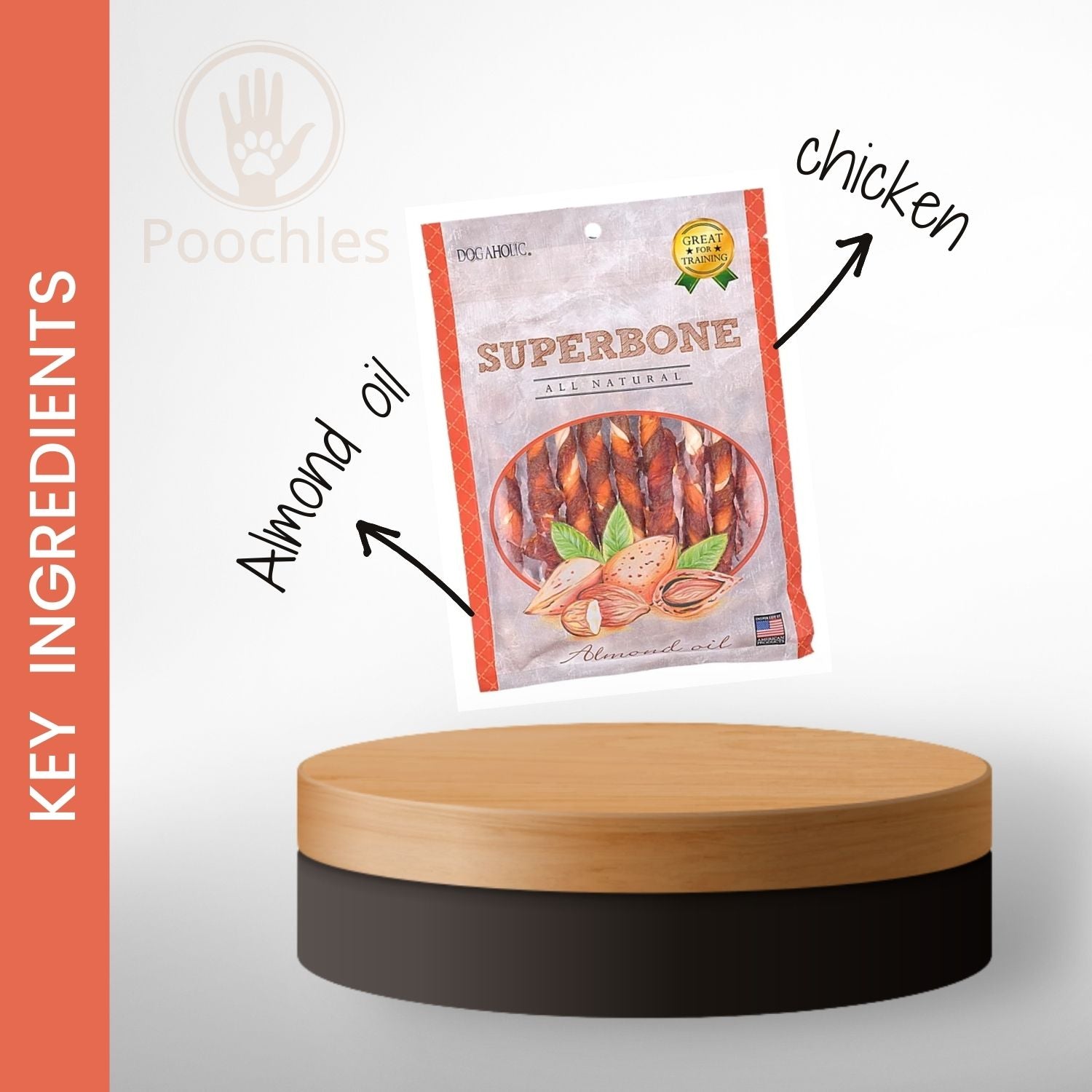 Super Bone T Stick Almond Oil Dog Treats, 190 gms