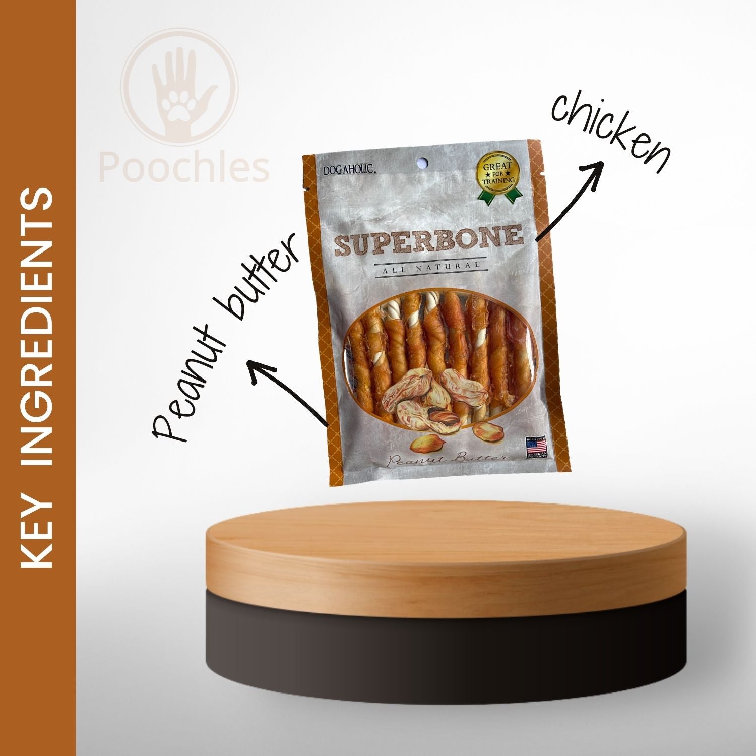 Super Bone T Stick Peanut Butter Flavour Dog Treats, 190 gms