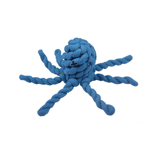 Poochles Braided Repurposed Octopus Shaped Rope Dog Toy