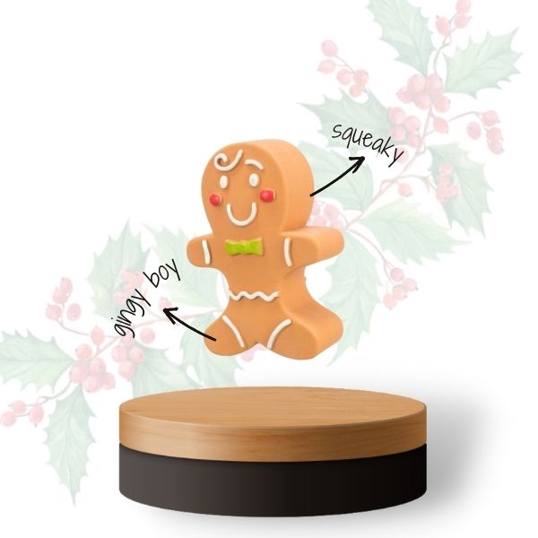 Poochles Gingerman Gingerbread Squeaky Dog Toy
