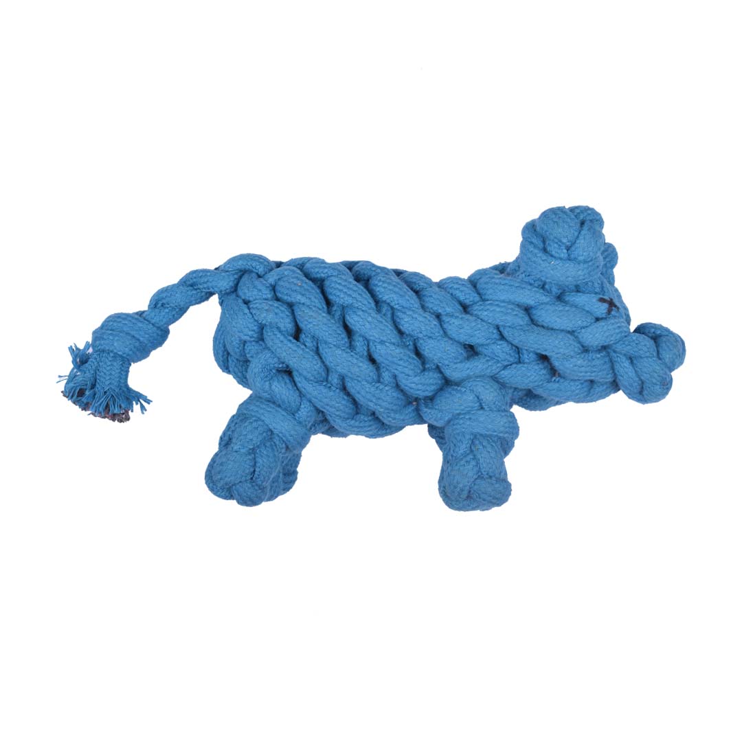 Poochles Braided Repurposed Pig Shaped Rope Dog Toy