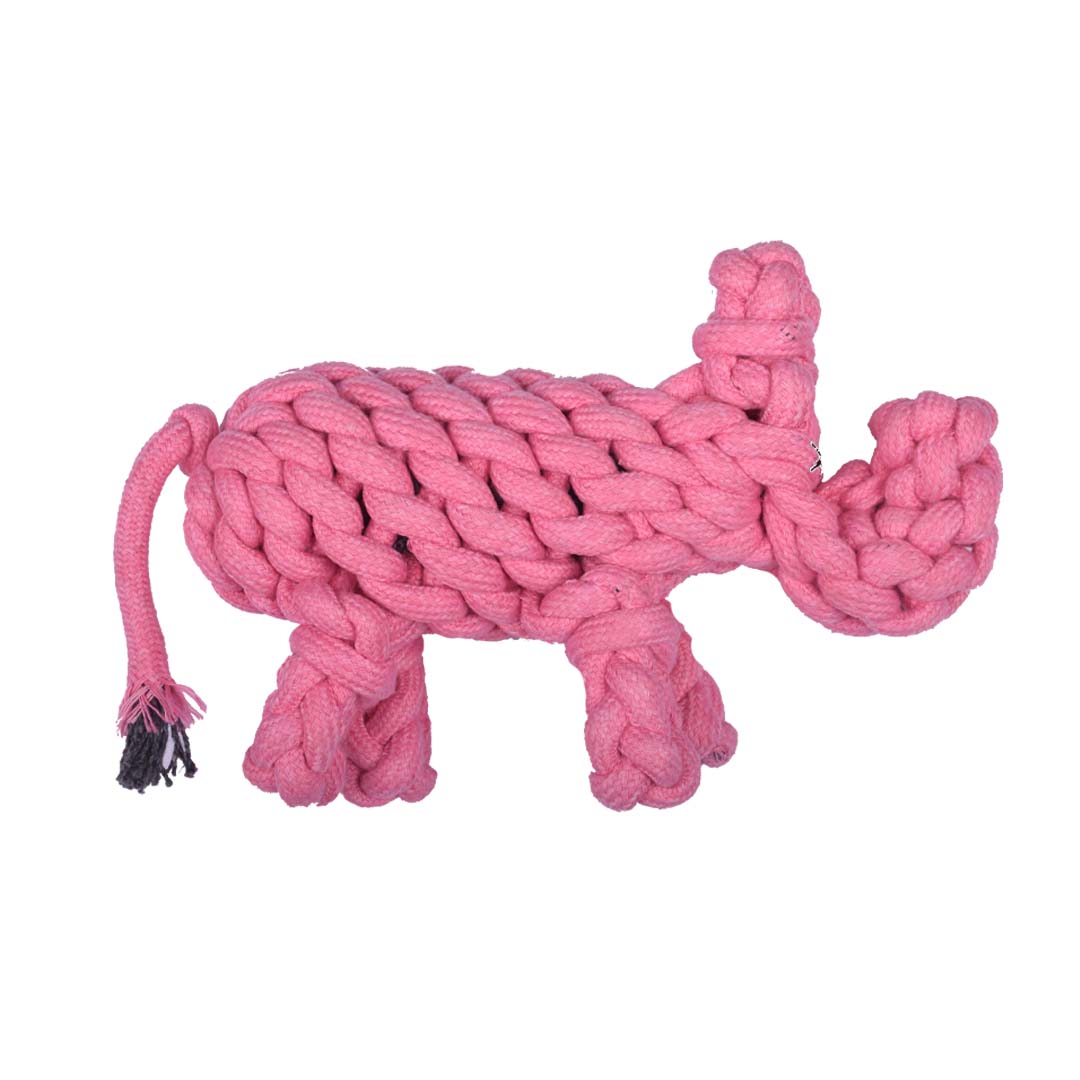 Poochles Braided Repurposed Elephant Shaped Rope Dog Toy