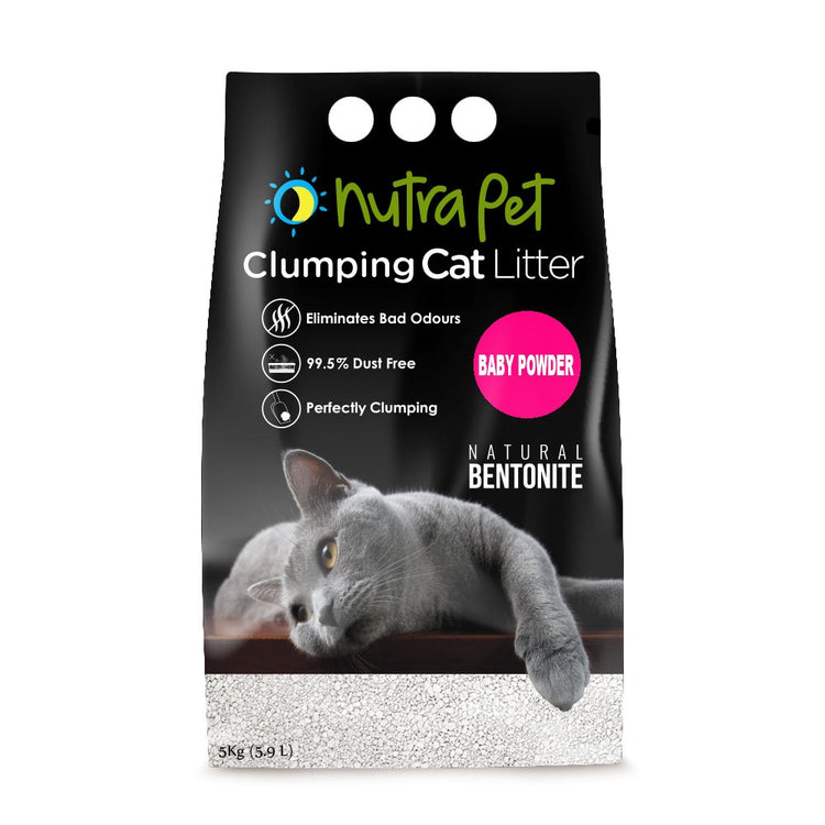 Nutrapet Baby Powder White Bentonite Clumping Cat Litter Sand