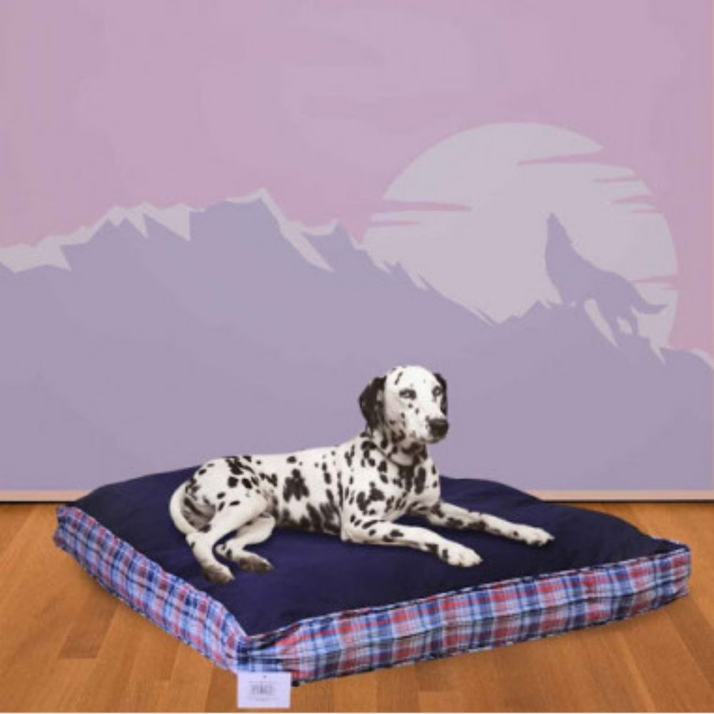CleenPet Rectangle Bed For Dogs-Navy Blue