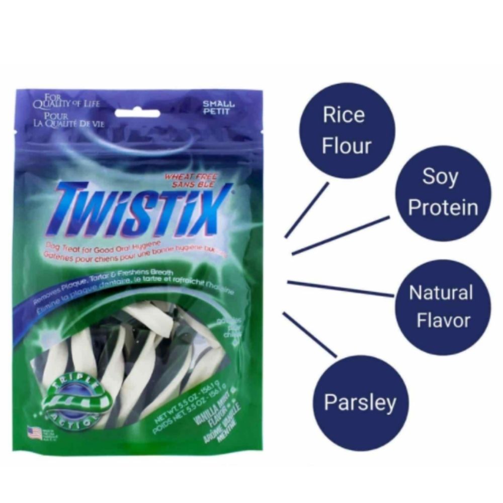 Twistix Large Dental Chews Dog Treat Vanilla Mint 156g