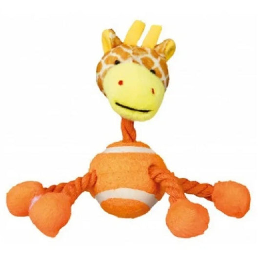 Trixie Animal Figures With Tennis Ball & Rope Dog Toy-16 cm