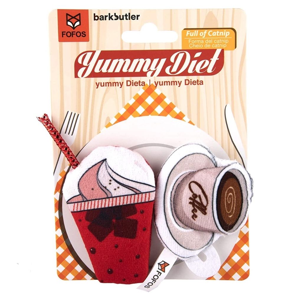 Bark Butler Fofos Yummy Diet Ice Cream & Coffee Cat Toy