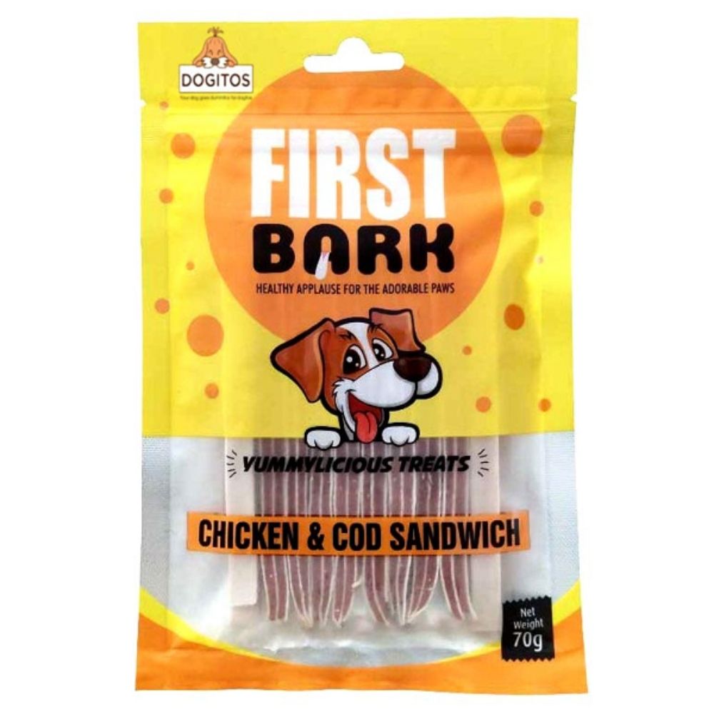 First Bark Chicken And Cod Sandwich Dog Treats Pack of 2