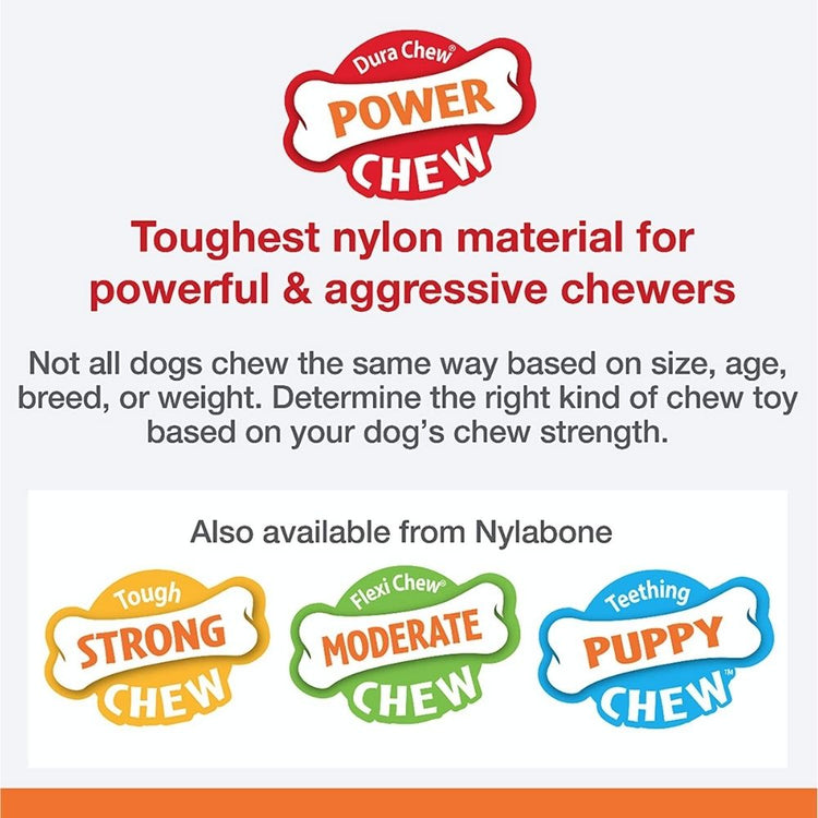 Nylabone Power Chew Bone Dog Toy - Peanut Butter Wolf