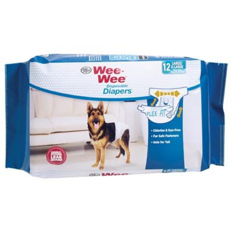 Four Paws Wee-Wee Disposable Dog Diapers Large/XL 12/Pack