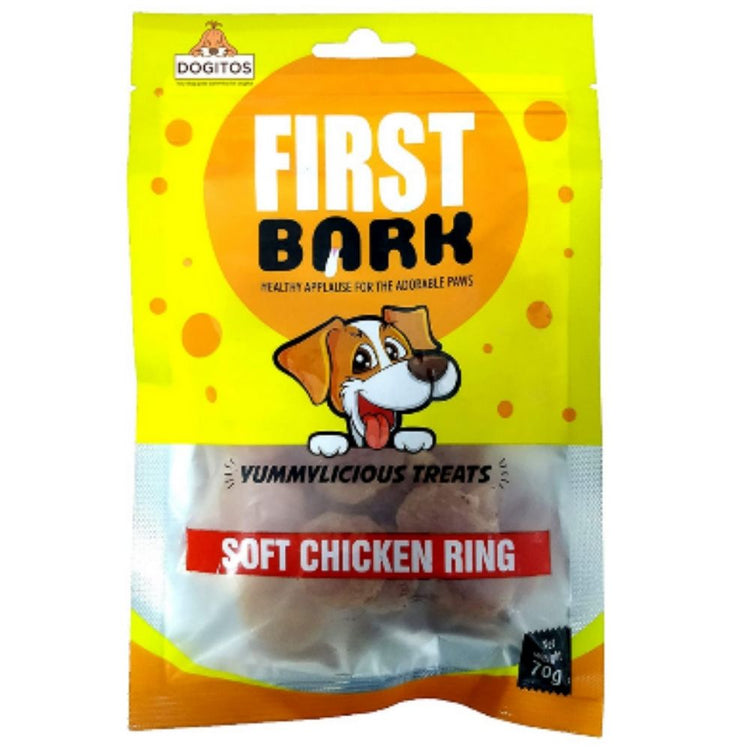 First Bark Soft Chicken Ring Dog Treat Pack of 2