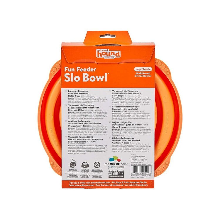 Outward HoundFun Feeder Mini Slow Feed Bowl - 25 cm (Orange)
