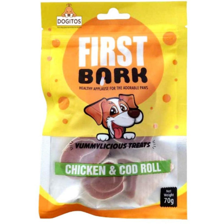 First Bark Chicken Cod Roll Dog Treat Pack of 2