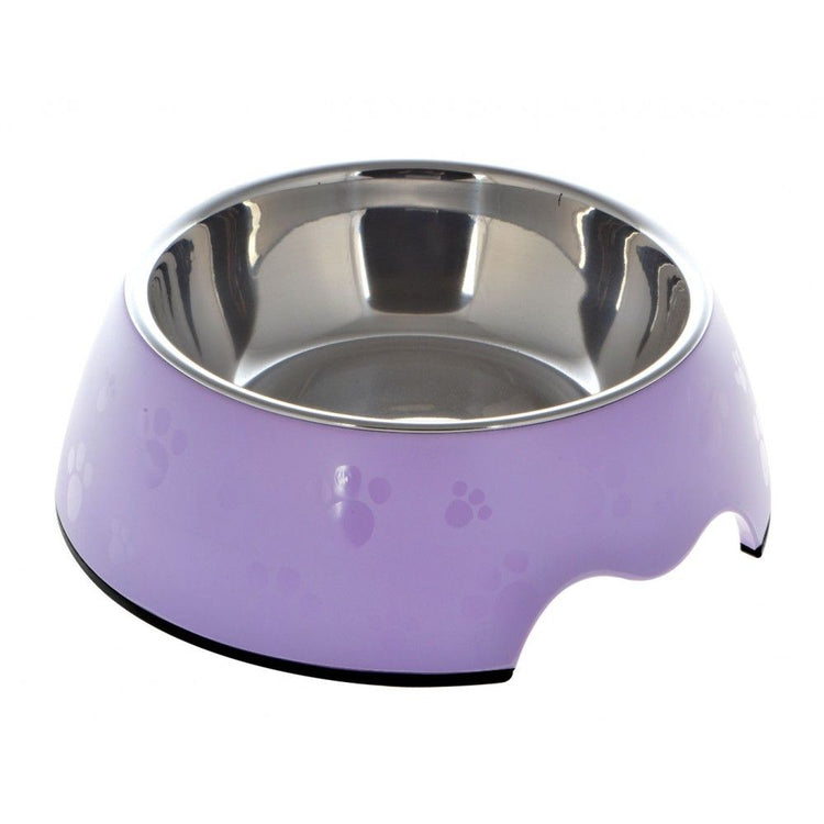 Nutrapet Applique Melamine Round Paw Bowl Set-Violet