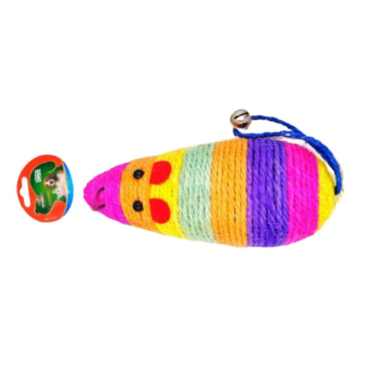 Multi Colour Sisal Mouse Shaped Cat Toy
