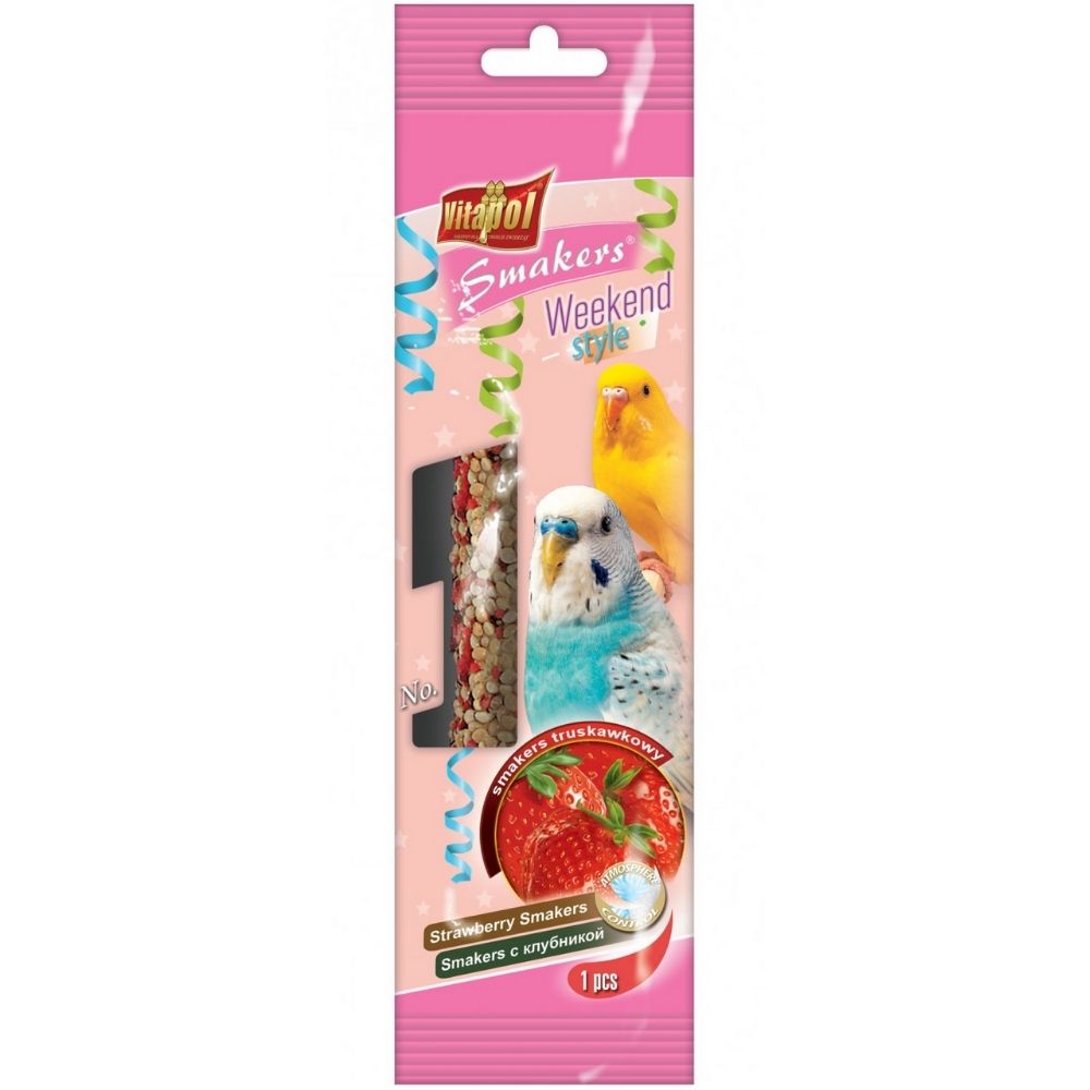 Vitapol Strawberry Smakers For Budgie 90gms x 2No's