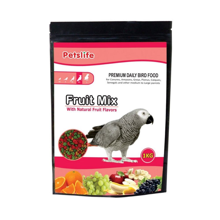 Petslife Fruit Bix Bird Food For Medium to Large Parrots - 1kg