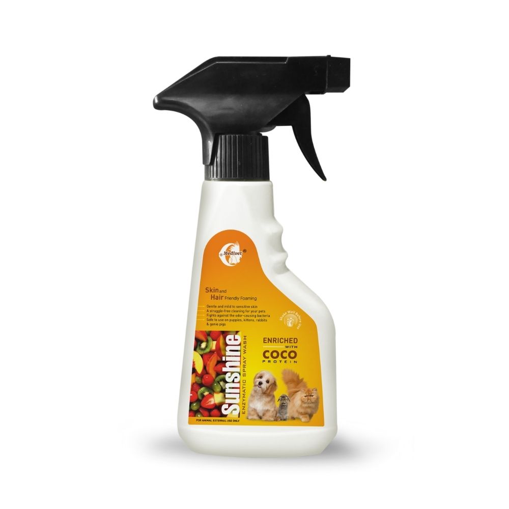 Medivet Sunshine Enzyme Dry Bath Spray For All Pets - 300ml