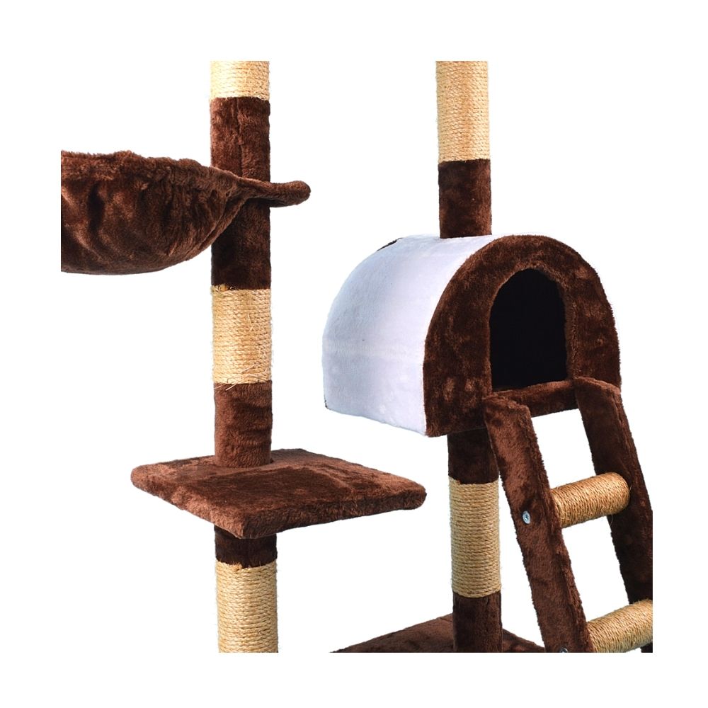 Poochles "I'm So Playful" Cat Tree For All Cats (Muddy Brown) - 5.1 Feet