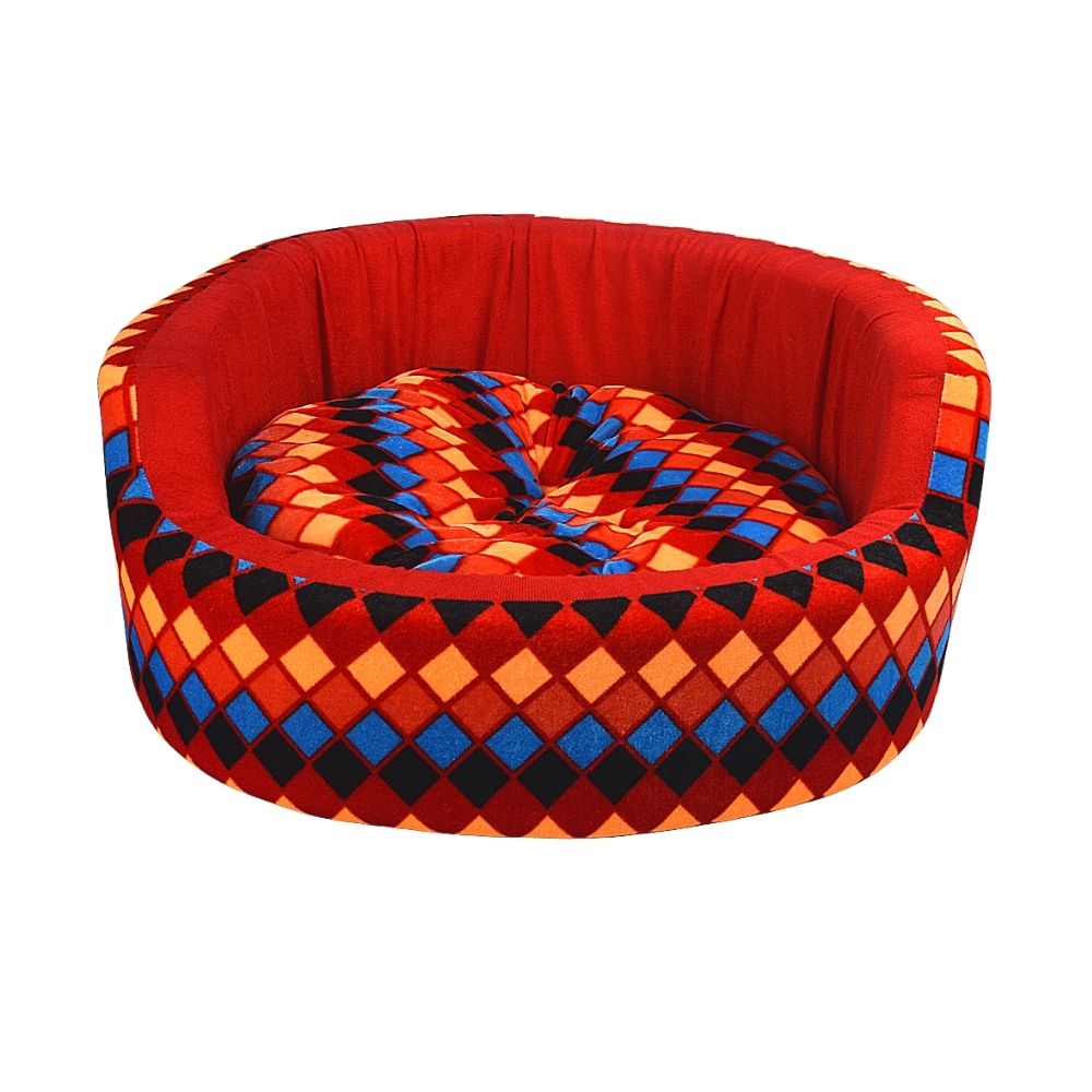 Poochles Indian Tribal Printed Basket Cat/Dog Bed