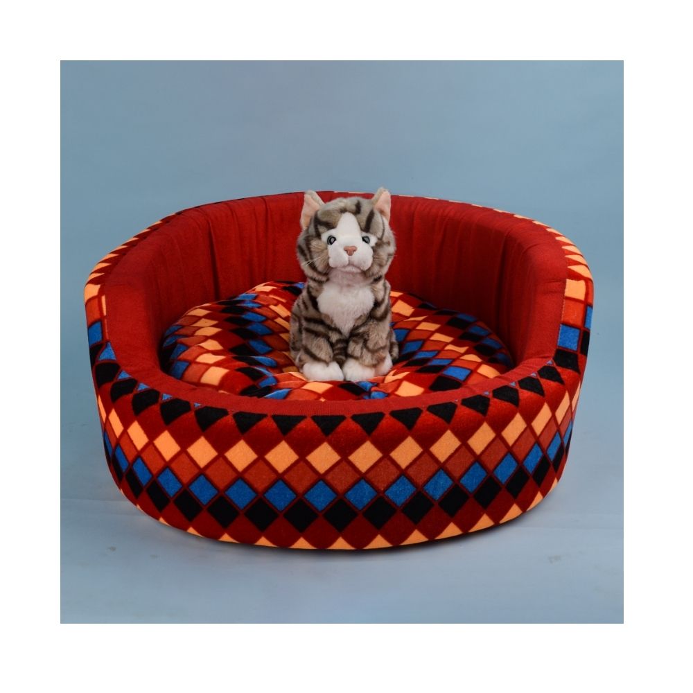 Poochles Indian Tribal Printed Basket Cat/Dog Bed