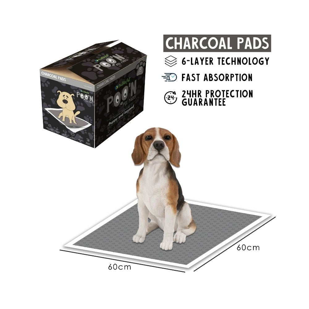 Nutrapet Poo N Pee Training Pee Pads For Dogs - Charcoal
