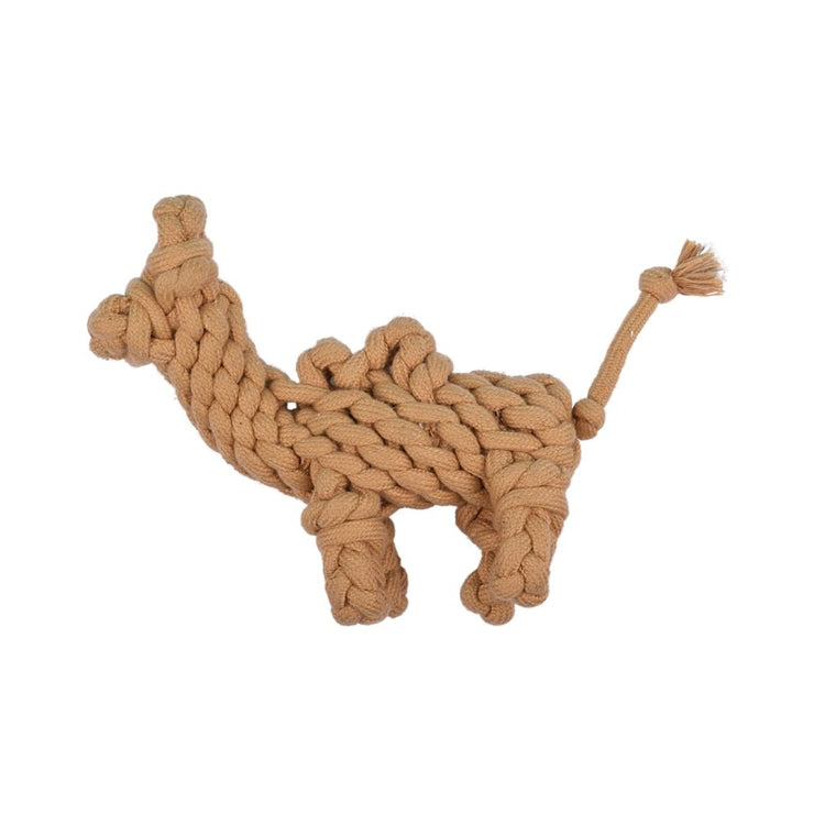 Poochles Braided Repurposed Camel Shaped Dog Rope Toy