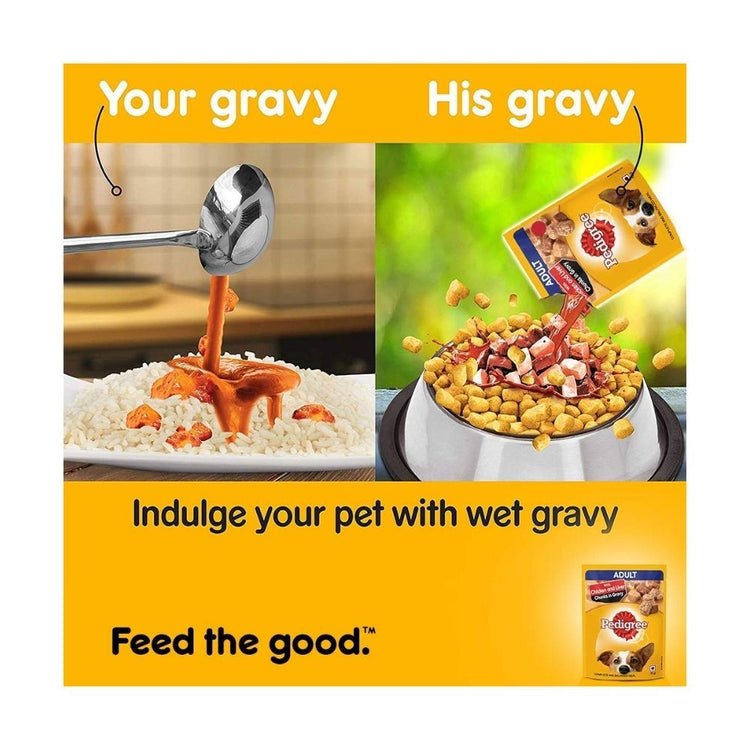 Pedigree Adult Wet Dog Food, Chicken & Liver Chunks in Gravy, 70 g (Pack of 15)