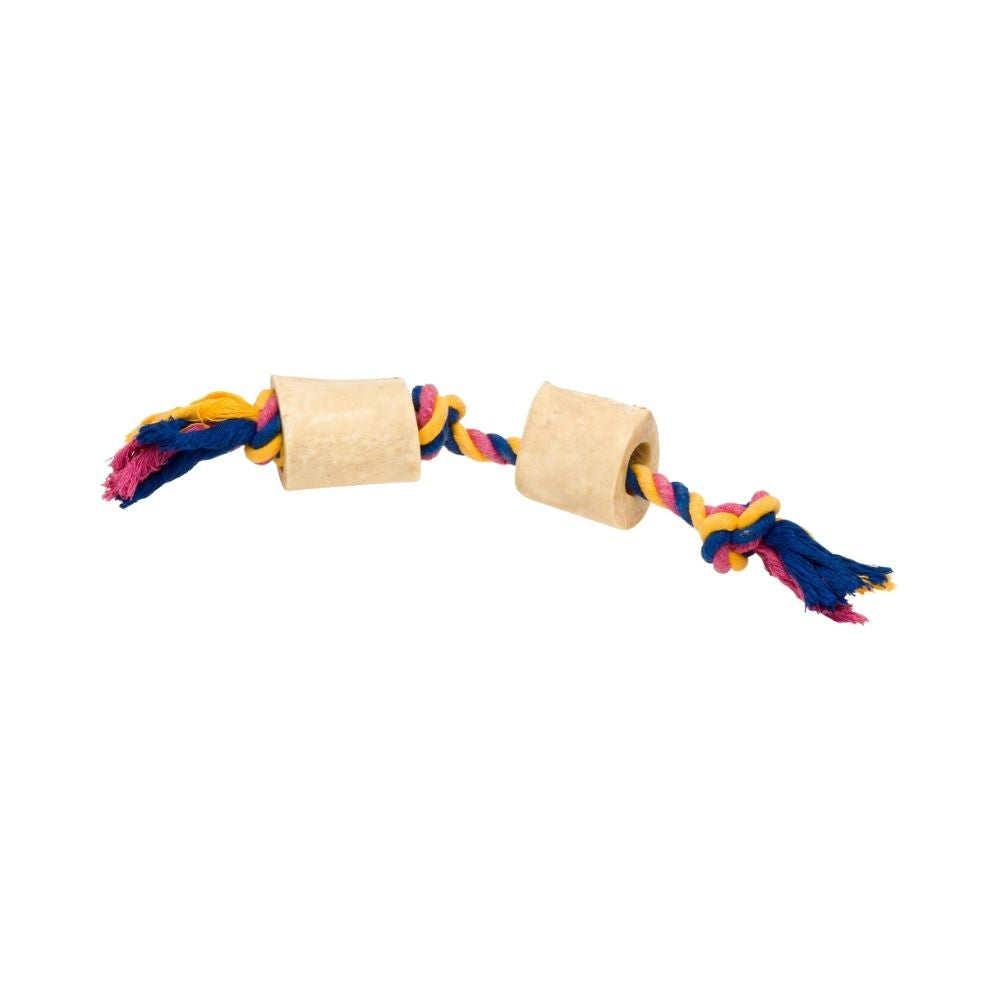 Poochles Cotton Rope With Bones Rope Dog Toy - Color Varies