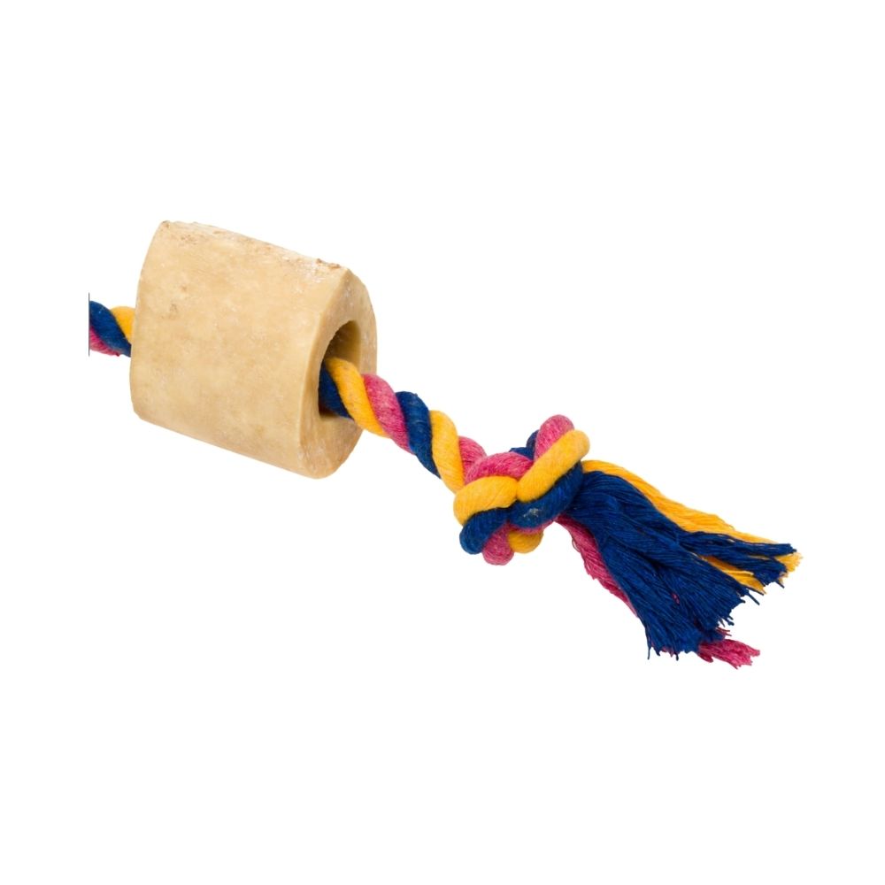 Poochles Cotton Rope With Bones Rope Dog Toy - Color Varies
