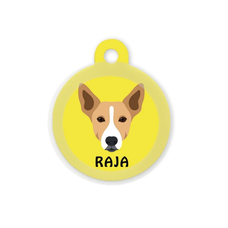 Taggie  Customized Dog Tag For Indies - Indie B&W (Ears Down)