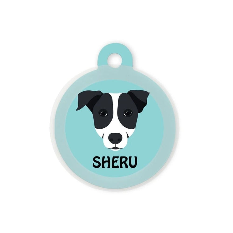 Taggie  Customized Dog Tag For Indies - Indie B&W (Ears Down)