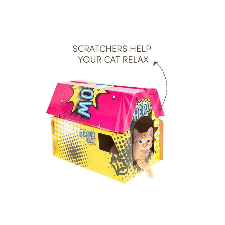 Barkbutler x Fofos Comic House Cat Scratcher Cat Toy