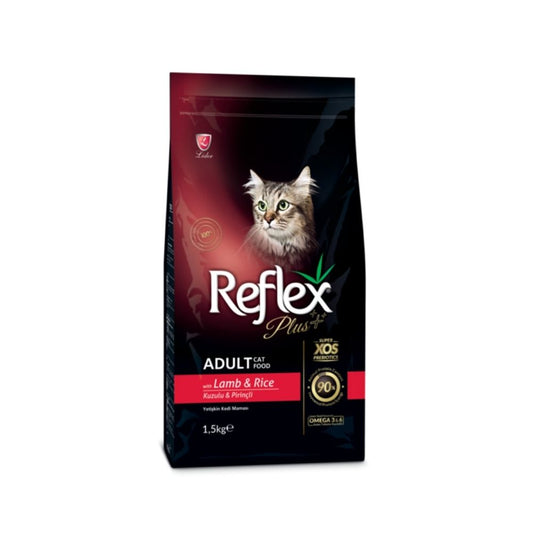Reflex Plus Adult Cat Food with Lamb & Rice - 1.5Kg