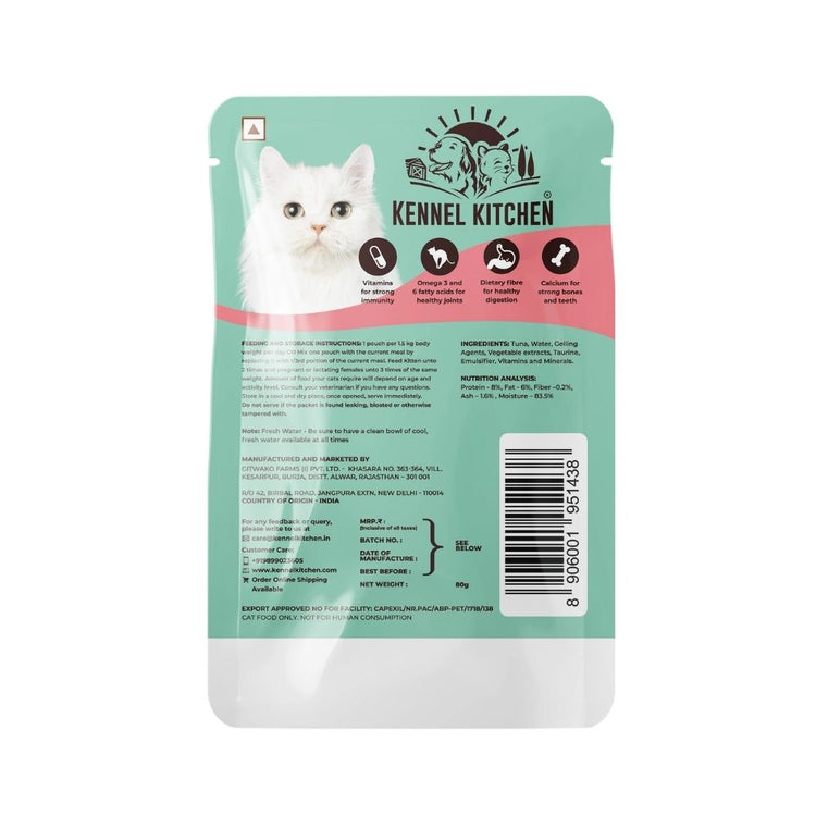 Kennel Kitchen Tuna in Jelly Cat Gravy  80g pack