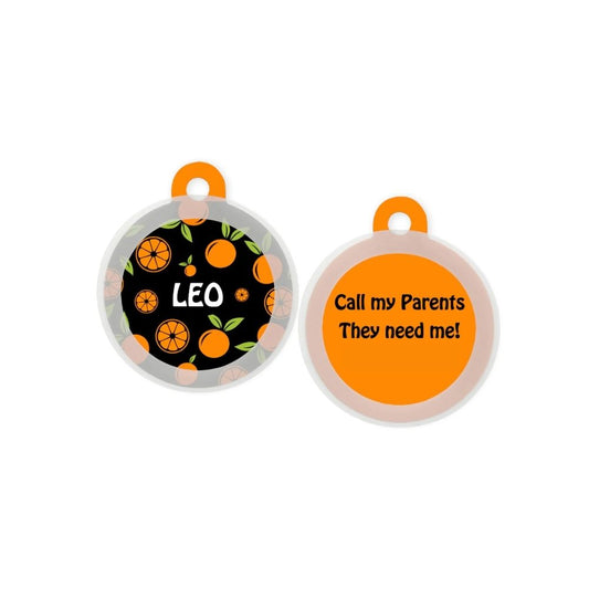 Taggie Summer Special Customized Dog Tag For Breeds - Orange (Black)