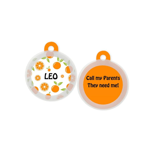 Taggie Summer Special Customized Dog Tag For Breeds - Orange (White)