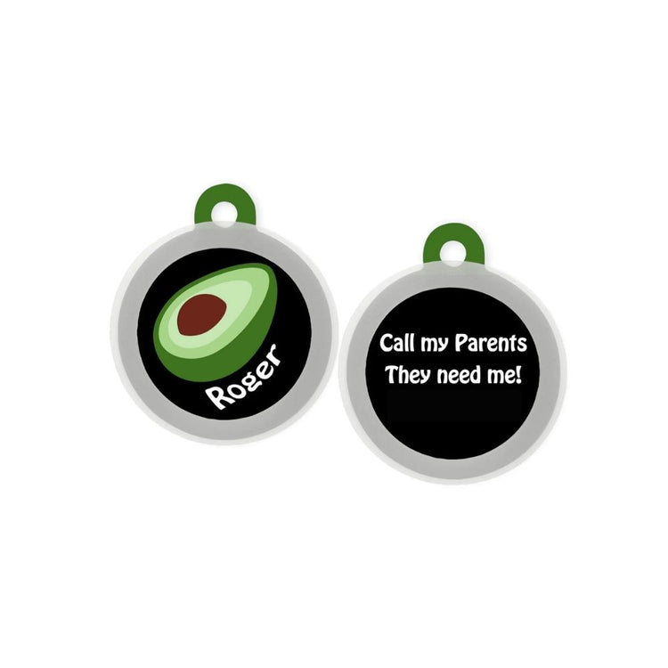 Taggie Summer Special Customized Dog Tag For Breeds - Avacado (Black)
