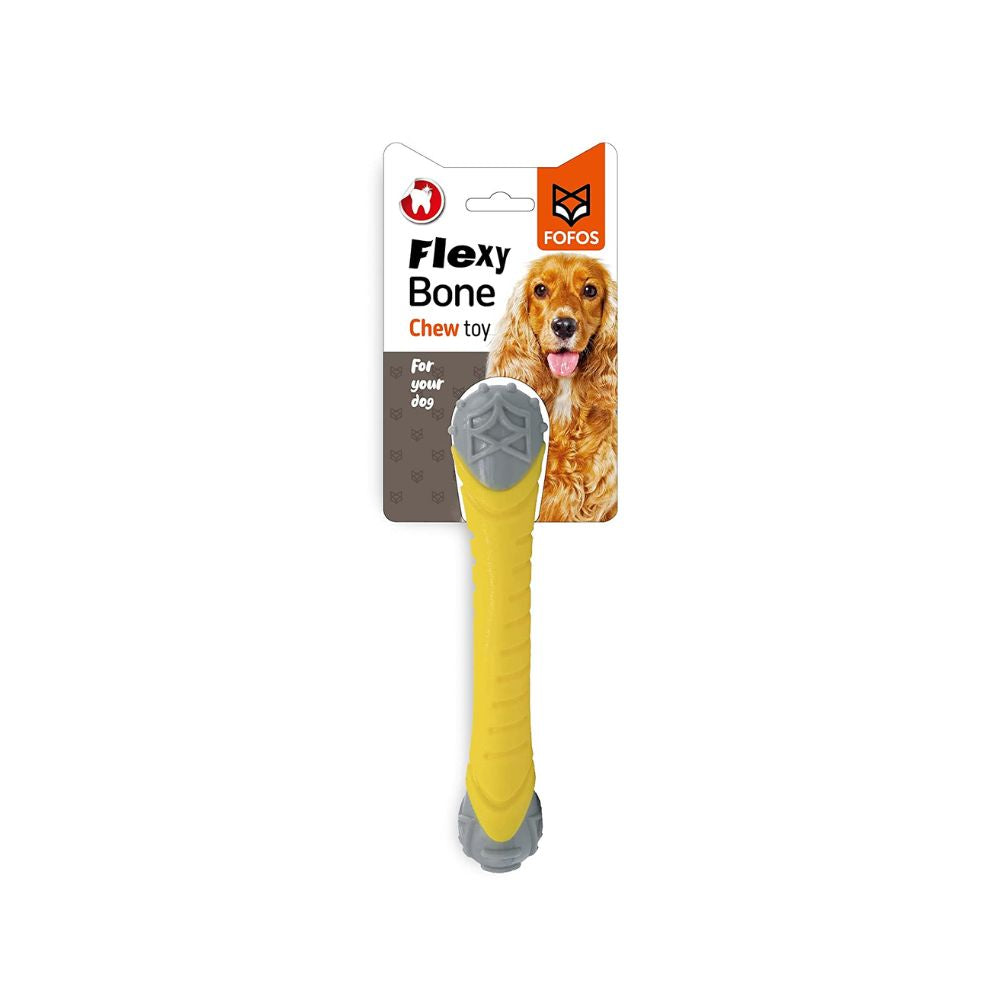 FOFOS Flexy Bone Durable Chew Toy - Yellow