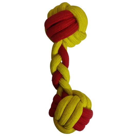 Poochles Knotted Rope Dumbbell Shaped Dog Toy