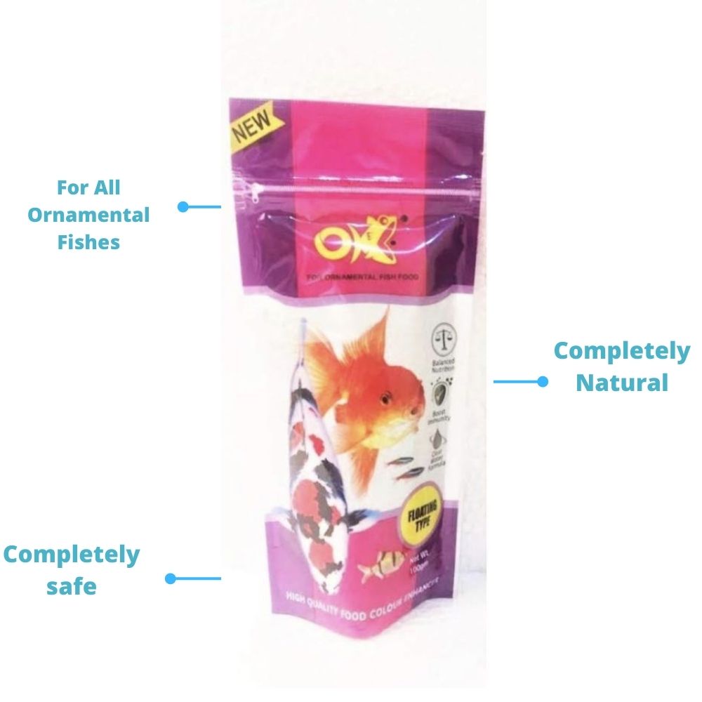 Ok Fish Feed For Ornamental Fishes - 100 g Pouch 2Nos