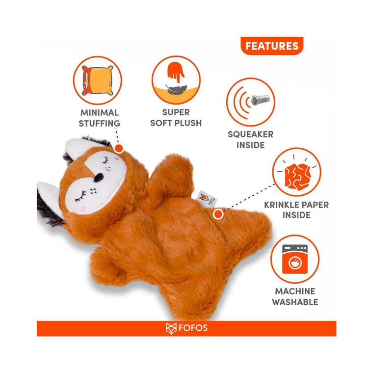 FOFOS Glove Fox  Plush Soft Dog Toy
