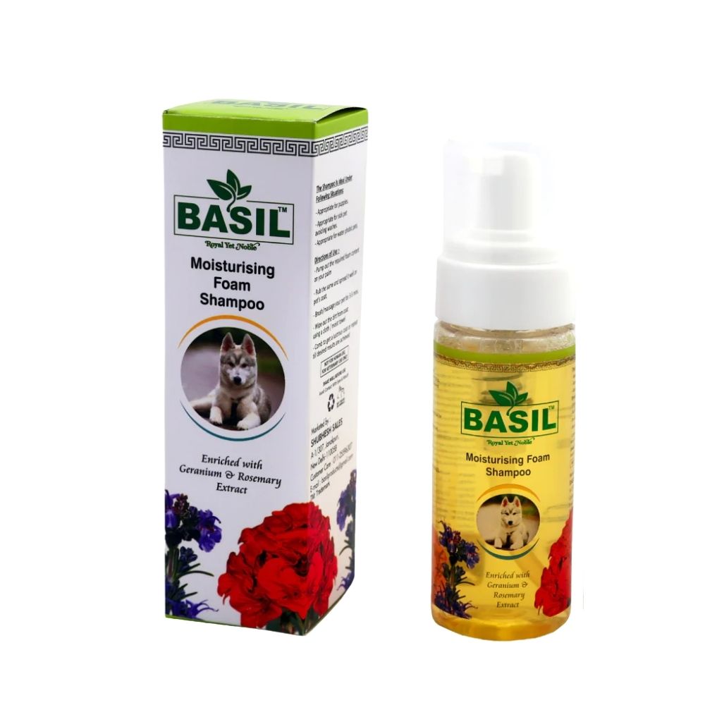 Basil Moisturising Foam Shampoo For Dogs -150 ml