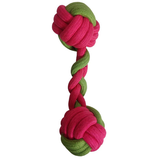 Poochles Knotted Rope Dumbbell Shaped Dog Toy