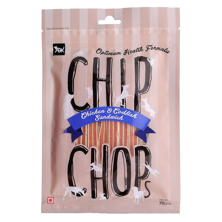Chip Chops Chicken and Codfish Sandwich Dog Chew Treats x 2Nos